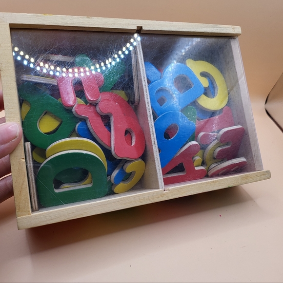 Melissa & Doug Magnetic Wooden Alphabet Set Letters Magnets - Picture 3 of 4